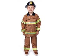 Dress Up America Costume da pompiere per bambini (cappello incluso) - Costume da pompiere per giochi di ruolo