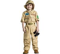Dress Up America Costume da Ranger per Bambini - Set Esploratore Safari con Gilet e Cappello per Bimbi e Bimbe - Vestito da Guardiano dello Zoo per Giochi di Ruolo e Carnevale - Taglie Varie