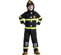 Dress Up America Costumi Da Vigile Del Fuoco Deluxe Set Di Giochi Di Ruolo Per Bambini (Casco Non Incluso) Unisex Children, Multicolore, 12-14 anni (Vita: 86-96, Altezza: 127-145 cm),