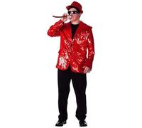 Dress Up America Giacca di paillettes rossa completamente foderata per adulti