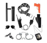 Dress up America Kids Police Agent Pretend Play Set - Accessori Per Costumi Da 10 Pezzi Con Distintivo, Cintura, Pistola E Manette - Kit Per Giochi Di Ruolo Di Halloween Per Bambini Dai 3 Ai 10 Anni