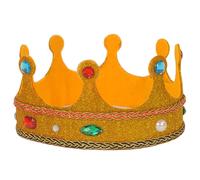 Dress Up America King Alto Corona Per Bambini e Adulti - Oro con Finta Gioielli