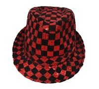 Dress Up America Outdoor Eventi Rosso Scacchiere Cappello Fedora