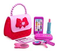 Dress Up America Princess My First Bag Set - Borsa da Gioco per Bambini da 8 Pezzi e Accessori, Set di Finti Giocattoli con Accessori per Ragazze Fantastiche, Include Telefono con Luci e Suoni