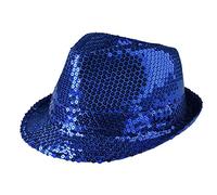 Dress Up America Sparkling Blue Seailin Party Fedora Hat - una taglia una taglia più