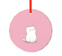 Dress up as a cute kitten stampato rotondo ciondolo in vetro - Albero di Natale appeso ornamento per vacanze, casa, ufficio e feste Decor