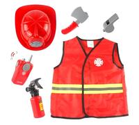 Dress Up Fireman - Kids Fingta Da giocoIn Costume, Vestiti Da Pompiere, Vestiti Da giocoPer Il Ruolo Di Salvataggio | Uniforme Per Vigili Del Fuoco Per Bambini Con Strumenti, Costume Da giocoFantas