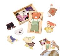 Dress up Games - Wooden Board per i bambini che apprendono, abbinamento e smistamento di divertimento con funzione di gioco interattivo, bambole per ragazze, in età prescolare, materiale colorato, set