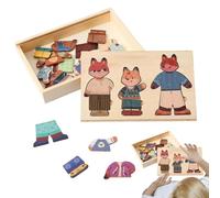 Dress Up Gioco Animal Design | Giocattoli educativi Vestire - Puzzle in legno educativo con gioco di assegnazione Abiti per bambini per classe prescolare gioco di ruolo e per il viaggio di compleanno