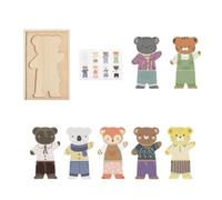 Dress Up Puzzle Animal Design - Wooden Educational Matching Toy Outfits for Kids Learning, Preschool, and Classroom with Pretend Play Function, Puzzles Game for Travel 22/14.5/3.5 Inches