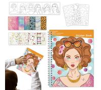 Dress Up Sticker Book - Fashion Activity Play Pad, gioco di design riutilizzabile in outfit | Collezione di guardaroba creativo per viaggi divertenti apprendimento che sviluppo abito abbinata finta