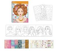 Dress Up Sticker Book, Reusable Creativity Pages, Mix and Match Outfit Activity, Travel Friendly Format, Interactive Learning Game for Boys, Girls, Teens, Preschool, Playtime, 8.46x6.5x0.59 Inches