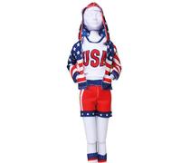 DRESS YOUR DOLL Kit Di Cucito Fai Da Te Design Di Tessuti Per La Moda Stelle e strisce sportive Kit Per Imparare a Cucire Di Design Di Moda Per Ragazze Per Bambola Da 29 cm Stoffe Per Cucito Creativo