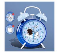 Dressa di sveglia per la sonno pesanti adulti per bambini camere da letto per bambini non ticchettiotta di allarme a campana a doppia campana con retroilluminazione Digital Digital (Color: Blu) YYuan