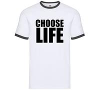 Dressdown Choose Life Mens Ringer T-Shirt Manica Corta Cotone 100%