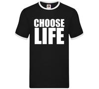 Dressdown Choose Life Mens Ringer T-Shirt Manica Corta Cotone 100%