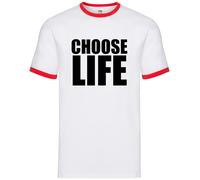 Dressdown Choose Life Mens Ringer T-Shirt Manica Corta Cotone 100%