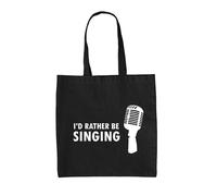 Dressdown I'd Rather Be Singing Borsa Shopper In Tela Microfono Musica Pop Rock