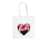 Dressdown Love Heart Becky Borsa Shopper In Cotone Con Testo Singer