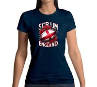 Dressdown Scrum On England T-Shirt Rugby League 6 Nations Donna