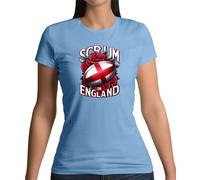 Dressdown Scrum On England T-Shirt Rugby League 6 Nations Donna
