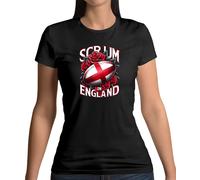 Dressdown Scrum On England T-Shirt Rugby League 6 Nations Donna