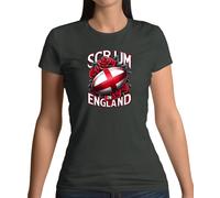 Dressdown Scrum On England T-Shirt Rugby League 6 Nations Donna