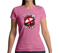 Dressdown Scrum On England T-Shirt Rugby League 6 Nations Donna