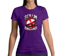 Dressdown Scrum On England T-Shirt Rugby League 6 Nations Donna