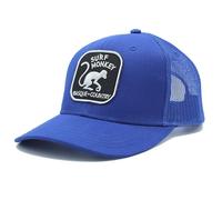 DRESSED IN MUSIC PLAY WITH ME Cappellino Trucker Riciclato Uomo/Donna Surf Monkey® - Visiera Curvata - Berretto Regolabile Snapback - Design a 5 Pannelli, Blu