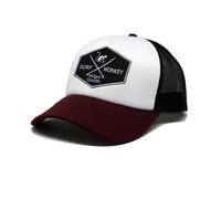 DRESSED IN MUSIC PLAY WITH ME Cappellino Uomo con Visiera Classic- Surf Monkey® - Berretto Uomo e Parte Frontale Imbottita (IT, Testo, Taglia Unica, Bordeaux/Nero)