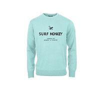 DRESSED IN MUSIC PLAY WITH ME Felpa Classica Girocollo per Uomo/Donna - Felpa Cotone Organico Surf Monkey® (XL, Ghiaccio)