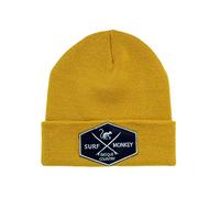 Dressed In Music Surf Monkey - Berretto con Risvolto da Uomo - Original Beanie - Taglia Unica - Toppa incisa sulla Piega Disegno risvoltato - spedizione Gratuita - Surfing The Basque Country