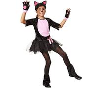 dressforfun 900472 - Costume Bambina Ragazza da Gatto in Peluche Nero con Elementi in Rosa (158 | No. 302104)