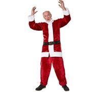 dressforfun 900843 Set da Babbo Natale, Mantello Vellutato Rosso con Risvolti Bianchi di Peluche, Carnevale Feste Nuovo (XXL)