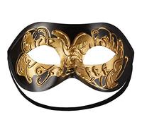 dressforfun 900882 Maschera Veneziana Decorata, Misura Unica (Nero/Oro)