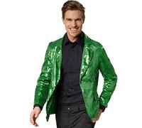 dressforfun 900999 Giacca da Uomo con Paillettes, Costume Discoteca, Carnevale Festa -Modelli Differenti (XXL | Verde | No. 303945)