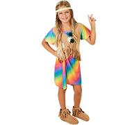 dressforfun Costume da Bambina - Figlia dei Fiori | Abito dai colori vivaci | Incl. Gilet e Meravigliosa Fascia per i Capelli e a Zampa D'elefante (11-12 anni | No. 300903)