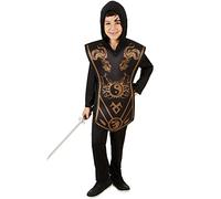 dressforfun Costume da Bambino - Ninja | Fantastico Jumpsuit | Incl. Mantello Stampato (7-8 anni | No. 300981)