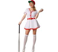 dressforfun Costume da donna - Baseball | Abito intero con bottoni | Con 2 sottogonne integrate | In alze bianche (S | No. 301789)