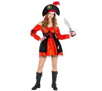 dressforfun Costume da Donna - Corsara Mia Belcorsetto | Mini-abito in Effetto Raso e Velluto | incl. Cappello da Corsara (S | No. 300762)