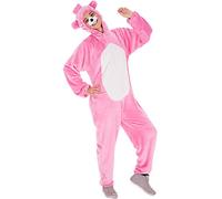 dressforfun Costume da Orso per Lui e per Lei | In Soffice Tessuto di Peluche | Incl. Naso con Elastico (Rosa | M | No. 300878)