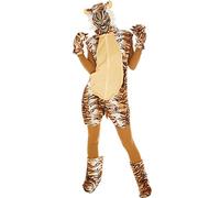 dressforfun Costume da Tigre per Lui e per Lei | Morbida Finta Pelliccia | Incl. Caldi Guanti, Gambali e Catsuit (XL | No. 300865)