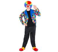 dressforfun Costume da Uomo - Clown Oleg | Sciccoso Frac dal Motivo a Rombi e Comodi Pantaloni Neri con Elastico (S | No. 300843)
