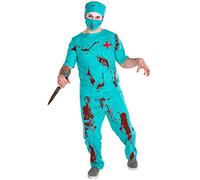 dressforfun Costume da uomo - Dottore zombie | Parte superiore | Pantaloni | Mascherina | Cuffia da sala operatoria (L | no. 300184)