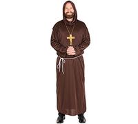 dressforfun Costume da uomo - Saio da monaco | Con cordone extra | Cappuccio a parte | Catena con crocifisso come accessorio speciale (M | no. 300036)