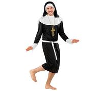 dressforfun Costume da uomo - Suora | Veste dal taglio ampio | Colletto da suora | Copricapo e cintura da allacciare in vita (M | no. 300363)