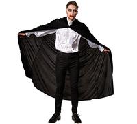 dressforfun Mantello in velluto con cappuccio | Unisex | Mantello senza maniche con chiusura a strappo | Abbinabile a molti costumi (116 cm | Nero | no. 301862)