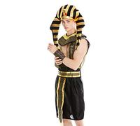 dressmeup M-0028-S/M Costume Uomo Carnevale Halloween Ramses Faraone Egiziano Taglia S/M