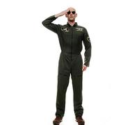 dressmeup - M-052 Costume Uomo Pilota Pilota da Caccia Overall Airforce Taglia M/L
